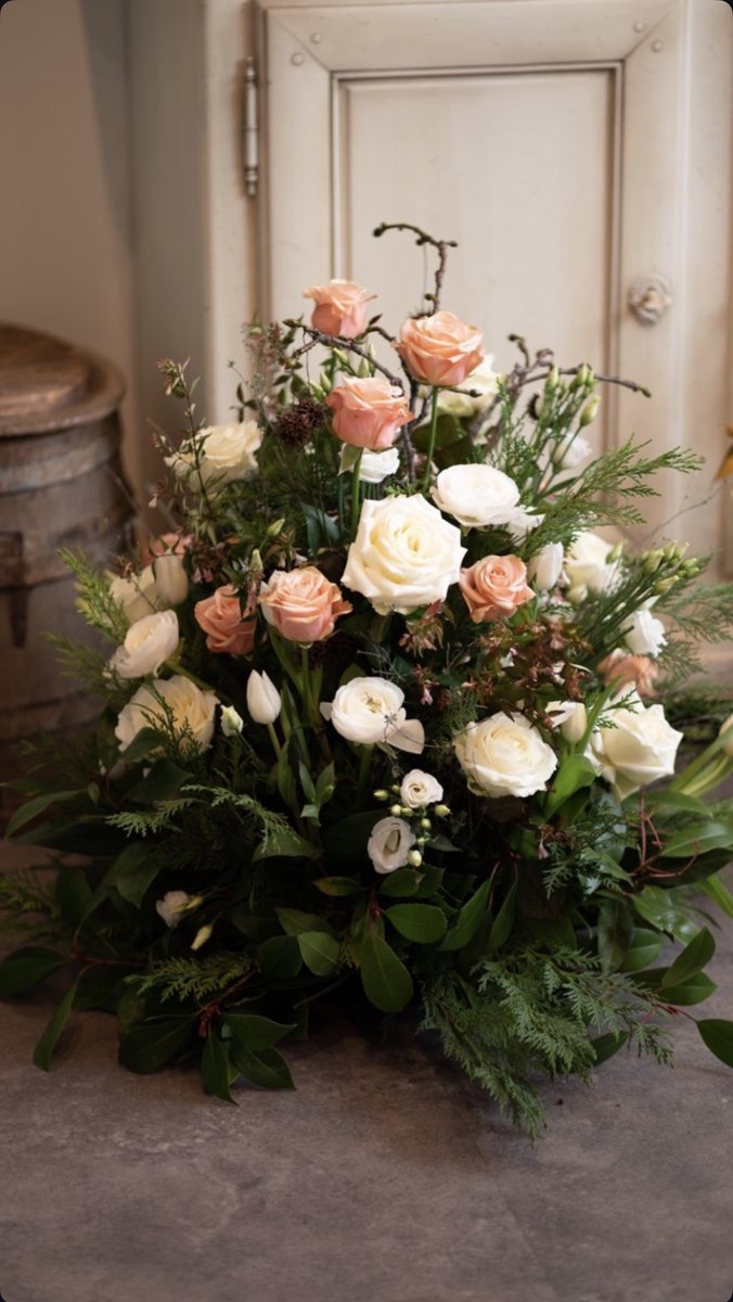 Sympathy flowers, composition